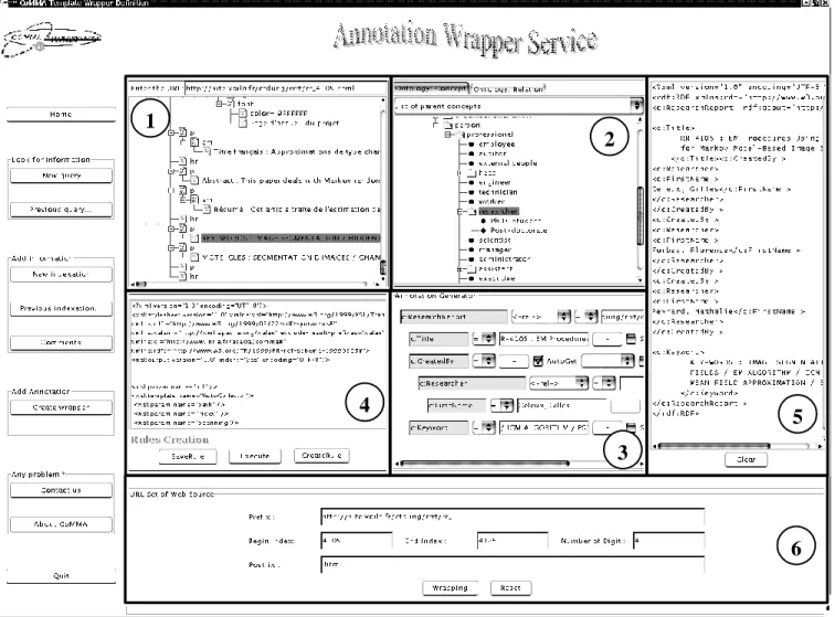 Figure 4.   Interface to generate annotation extraction templates 