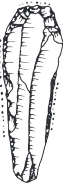 Fig. 6. Exemple de grat- grat-toir  de  Verberie  à  front  et  usure  centré.  Dessin  V