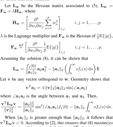 Figure 2 (left) shows the angle of vector w L1 determined by L1-PCA with the horizontal axis as a function of ↵ after convergence of the L1-PCA algorithm