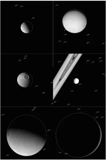 Table 5. Mean difference h|O−C| SAT317 − |O−C| SAT351 i in α cos δ and δ for Mimas and Enceladus.