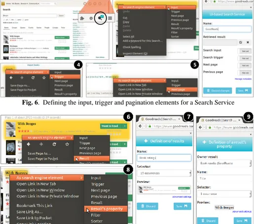 Fig. 7.  Defining the expected results for a UI-based Search Service 