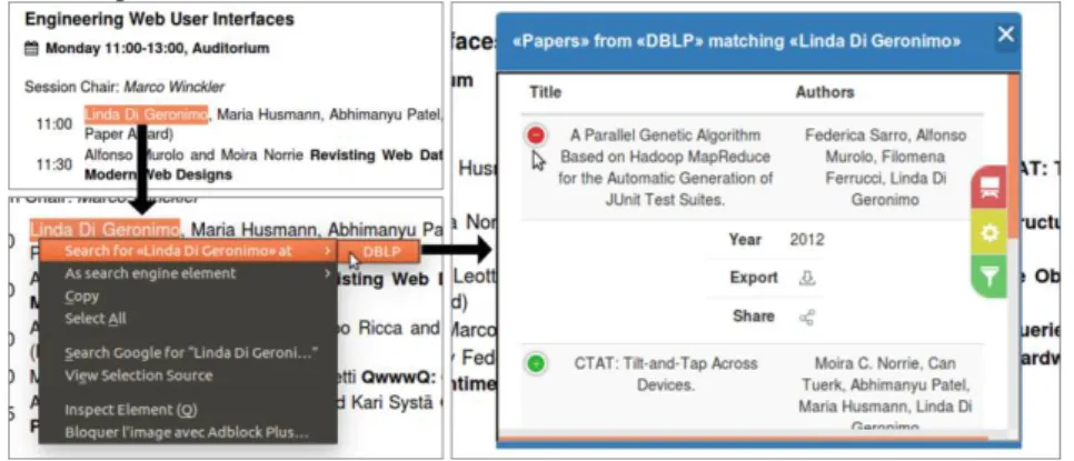 Fig. 3: Example of use of Search Service 