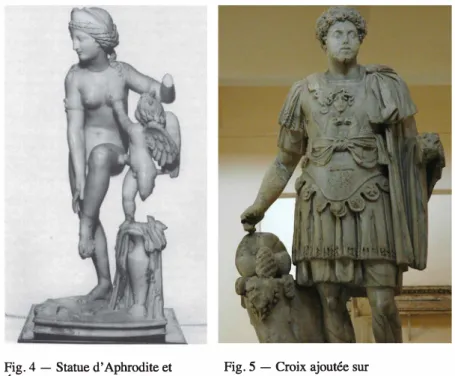Fig. 4 - Statue d'Aphrodite et  Éros provenant de la villa de Sidi  Bishr (Musée Gréco-Romain,  Alexandrie)