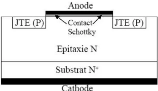 Fig. I.8- Coupe d’une diode Schottky en 4H-SiC 