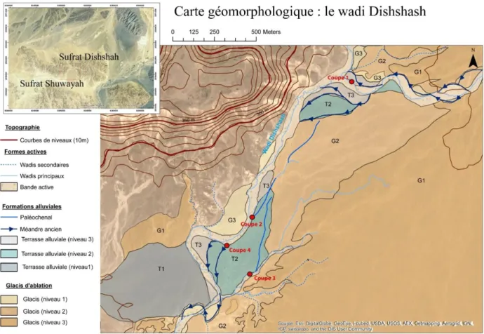 Fig 7. Carte géomorphologique du Wadi Dishshah 