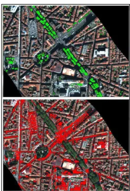 Figure 7. Generation of vector map of buildings (i.e. object  sets) identified by supervised classification