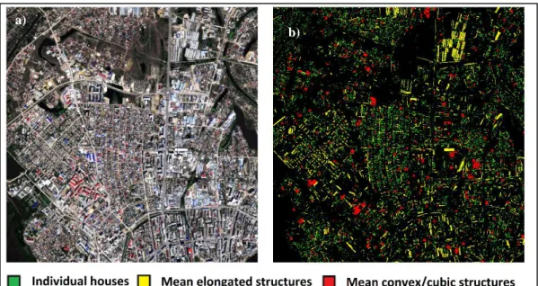 Figure  5.  (a)  Color  composite  (Red,  Green,  Blue  bands)  SPOT  6  test  portion