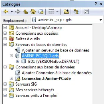 Figure 14 : Connexion au serveur de base de données 