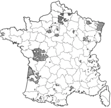 Fig.  1  L’implantation des entreprises locales distributrices d’électricité en  France