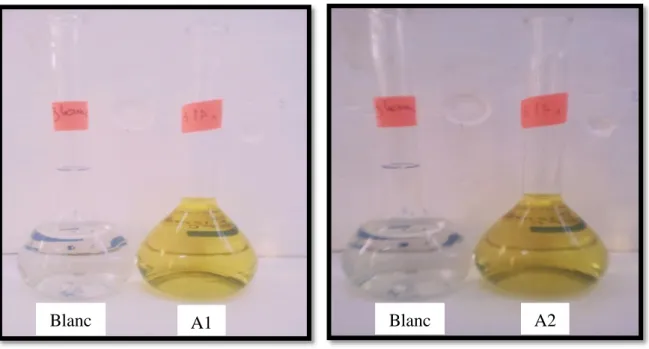 Figure 05 : La solubilisation du phosphate par les deux isolats bactériens (A1, A2). 