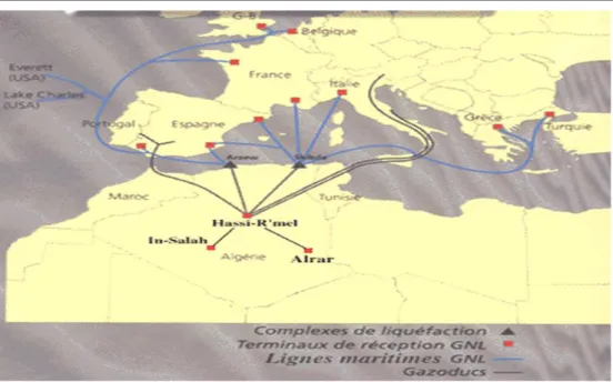Figure I.01 : situation géographique du GN en Algérie. [1] 