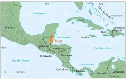 Fig 2.1–Belize in Central America 