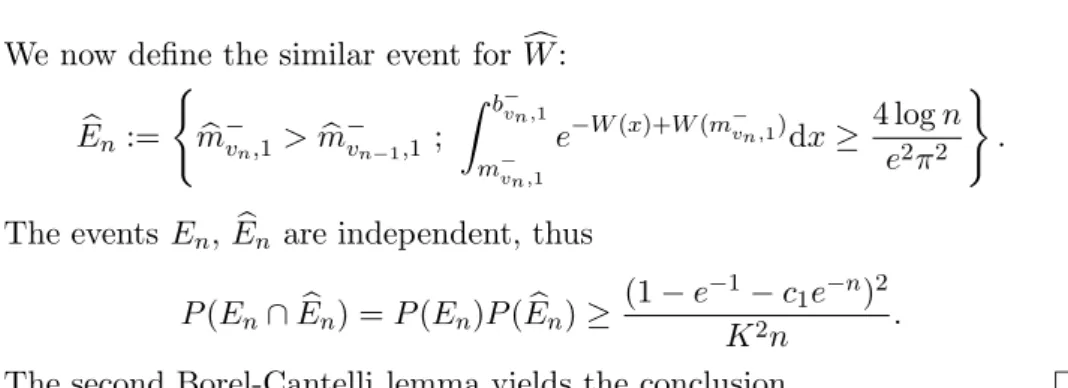 Figure 2. The variables for a sample path of W