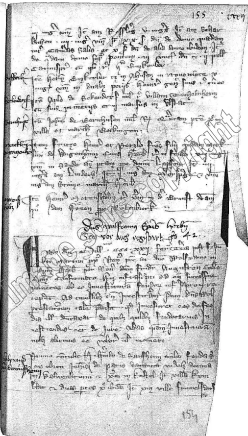Figure 4. - Début de la copie du registre de l’évêque Wolfram (Lb 1.3, fol. 154). 