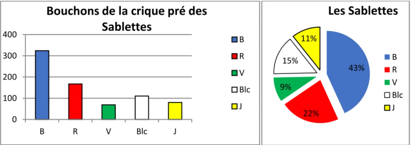Figure 13. Nombre de bouchons de la crique près des Sablettes. 