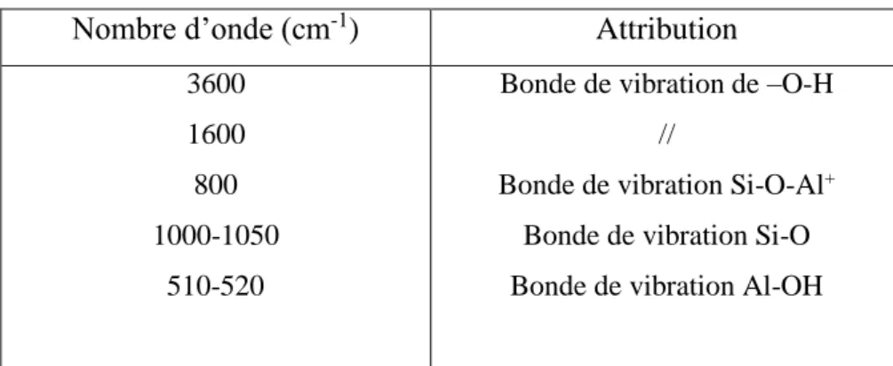 Tableau II.1. les pics  IR caracteristique  attribues au Maghnite -Na 