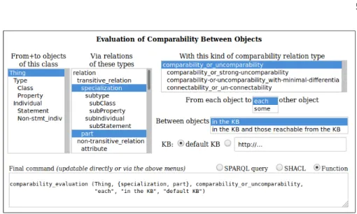 Fig. 1. A simple interface for object comparability/connectability evaluation
