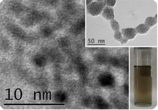Figure 8: High resolution TEM image of Pt nanoparticles obtained under ultrasonic irradiation in pure water with Ar/CO atmosphere.