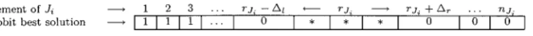 Figure 5. Binary representation of an MTS partial KSP solution for the i -th class.