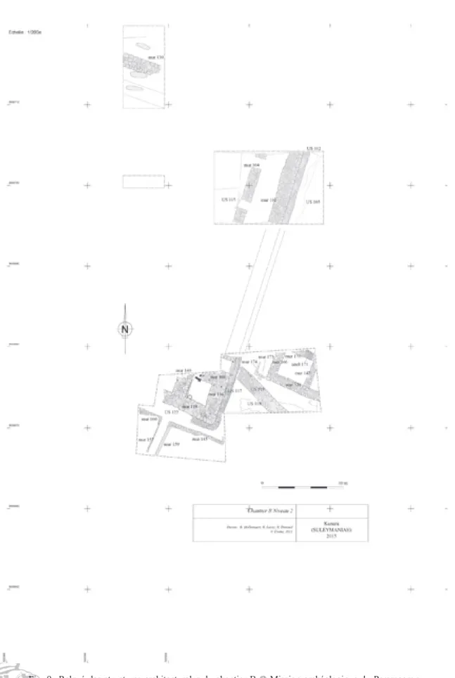 Fig. 9 : Relevé des structures architecturales du chantier B © Mission archéologique du Peramagron.