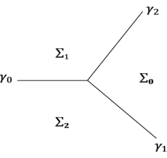 Fig. 3.2 –Lignes de Stokes et Secteurs de Stokes près d’un seul point tournant