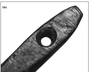 Figure 7: Khirokitia - Perforation by alternating rotation  (photo: A. Legrand-Pineau)