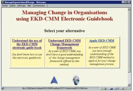 Figure 5. The step by step navigation in the EKD-CMM electronic guide book
