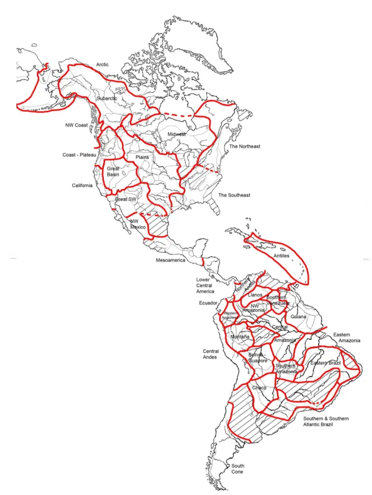 Figure 3b. Cultural regions of the Americas according to the work of Yuri Berezkin. 