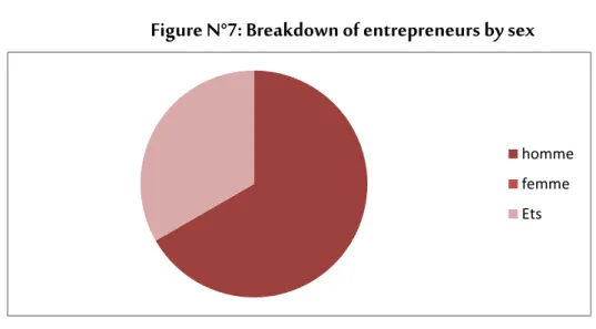 Figure N°7: Breakdown of entrepreneurs by sex 