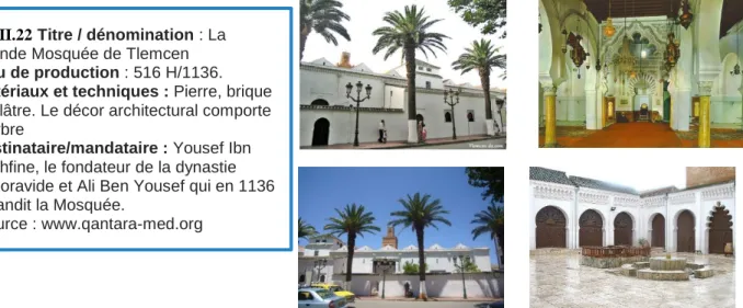 Fig II.22 Titre / dénomination : La  Grande Mosquée de Tlemcen   Lieu de production : 516 H/1136