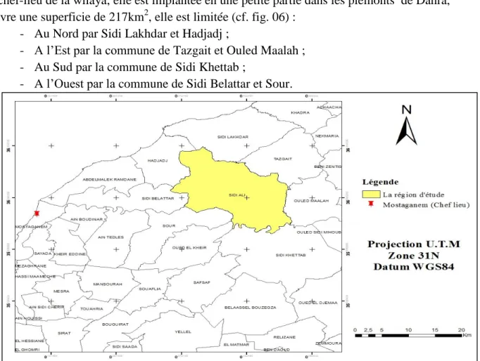 Figure 06.  Situation géographique de la région d'étude. 