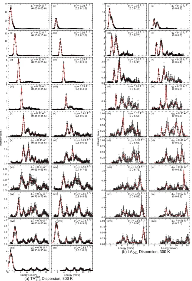 FIG. 14. Energy scans taken on IN5@ILL near the (006) Bragg peak with λ = 3.2 Å at 300 K