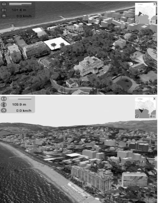 Figure 2 : Deux vues virtuelles du quartier de la Croix des Gardes à Cannes 