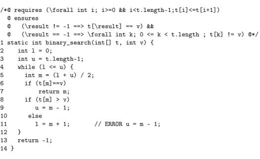 Fig. 1. The Binary Search Program.