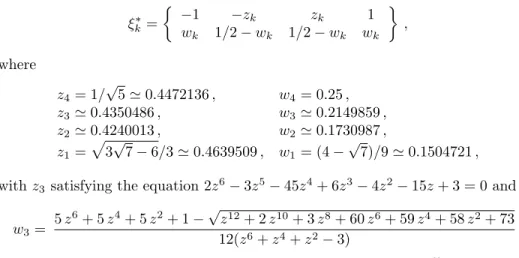 Table 1. Efficiencies Eff k (ξ j ∗ ) for j, k = 1, . . . , d in Example 5.