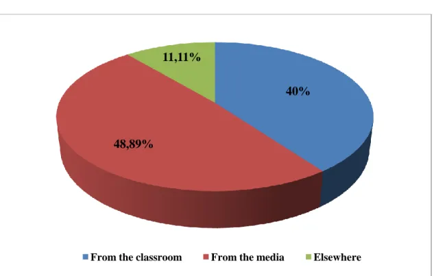 Figure N° 2-4: Sources of students’ knowledge about Culture  
