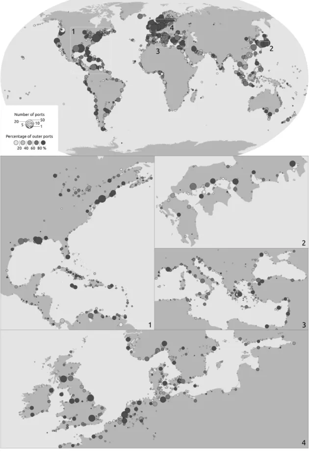 Figure 3: Distribution of cities and their number of ports  Source: own realization 