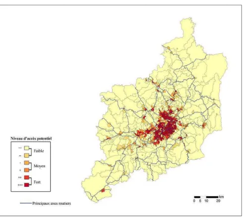 Illustration 3 - La densité relative des ressources urbaines dans la RMBH