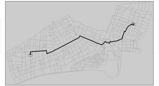Fig. 7. Optimal itinerary minimizing distance. (2,978km) 
