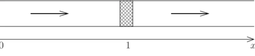 Fig. 3. A toll gate sited at x = 1.