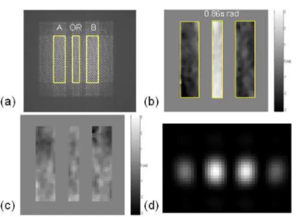 Fig. 5. (a) SID4 interferogram. ‘A’ first subaperture, ‘B’ second subaperture, ‘OR’ overlapping  region