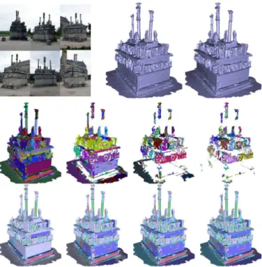 Fig. 10. Bidirectional segmentation from a surface corrupted by noise and comparison with the procedure used in [40]