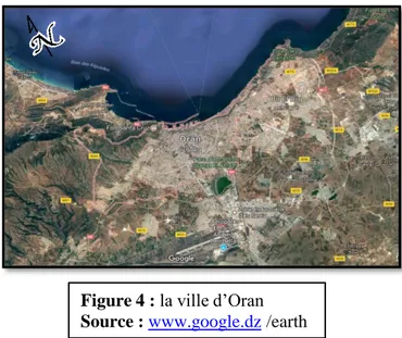 Figure 4 : la ville d’Oran Source : www.google.dz /earth