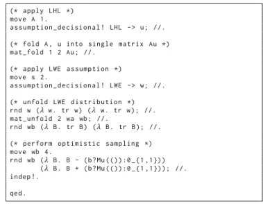 Figure 5: AutoLWE proof for Dual Regev Encryption.