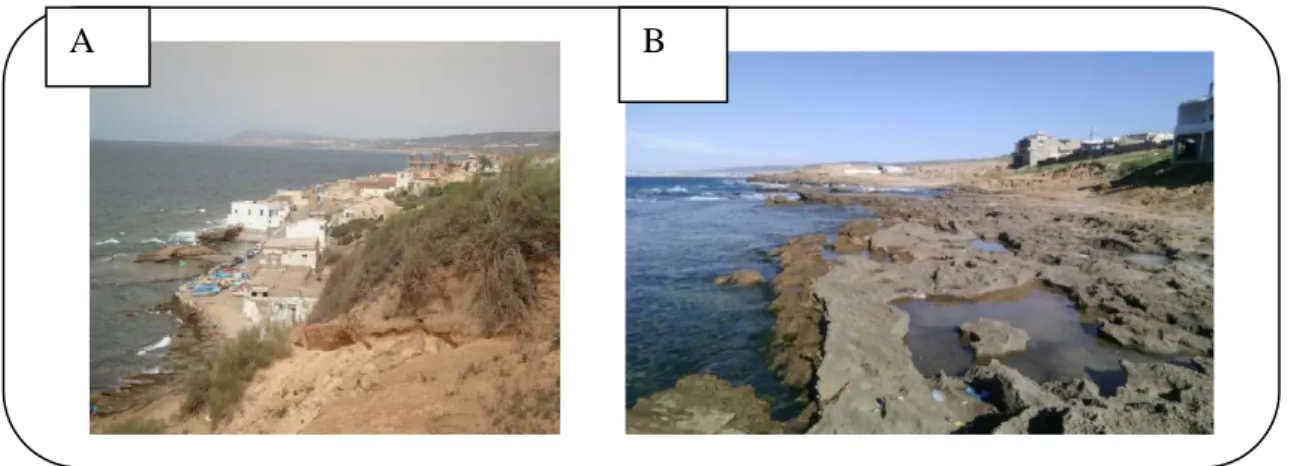 Figure 04 : La plage de Stidia (Gasaa) (A en 2013) (B en 2016) (Présent travail, 2016)