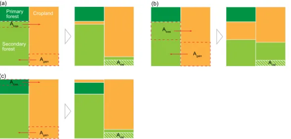 Figure 2. An illustration of different gross forest area changes with the same net area change