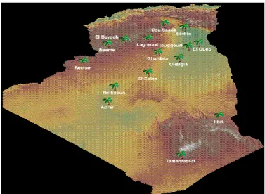 Figure n°03 : Répartition de la superficie de la palmeraie algerienne. 