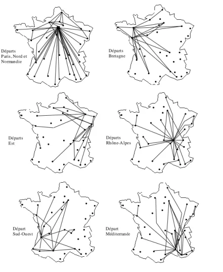 Figure 1. Le plan de transport de Ducros Services Rapides  Sources : entretien M. Pouget (Ducros Services Rapides) 1997 