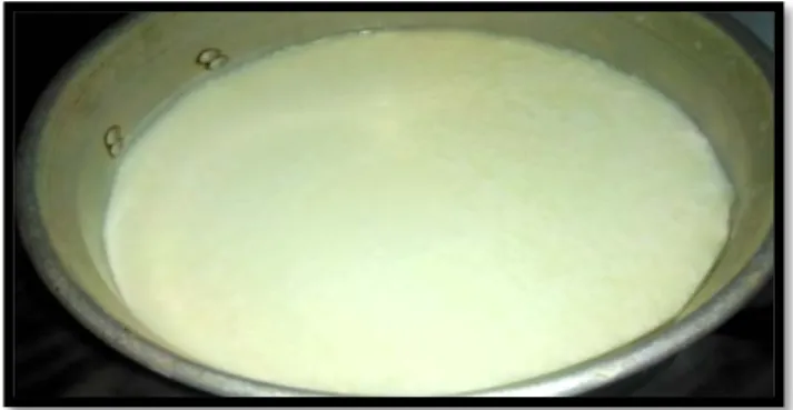Figure 07 : La coagulation du lait : Après 2 heurs 30 minutes. 