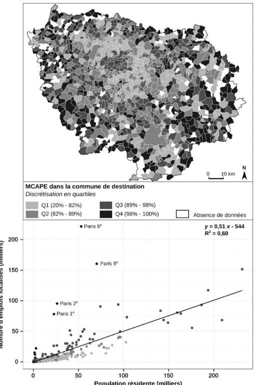 Figure 3 – Spatialisation de la mesure de qualité d’estimation (RP 1975)